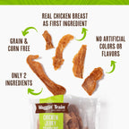 Waggin' Train Chicken Jerky Dog Treats, Made with 100% Real Chicken Breasts, Only Two All-Natural Ingredients, Great High Protein Dog Treat, Easily Digestible for Big or Small Dogs, 36 oz. Pouch
