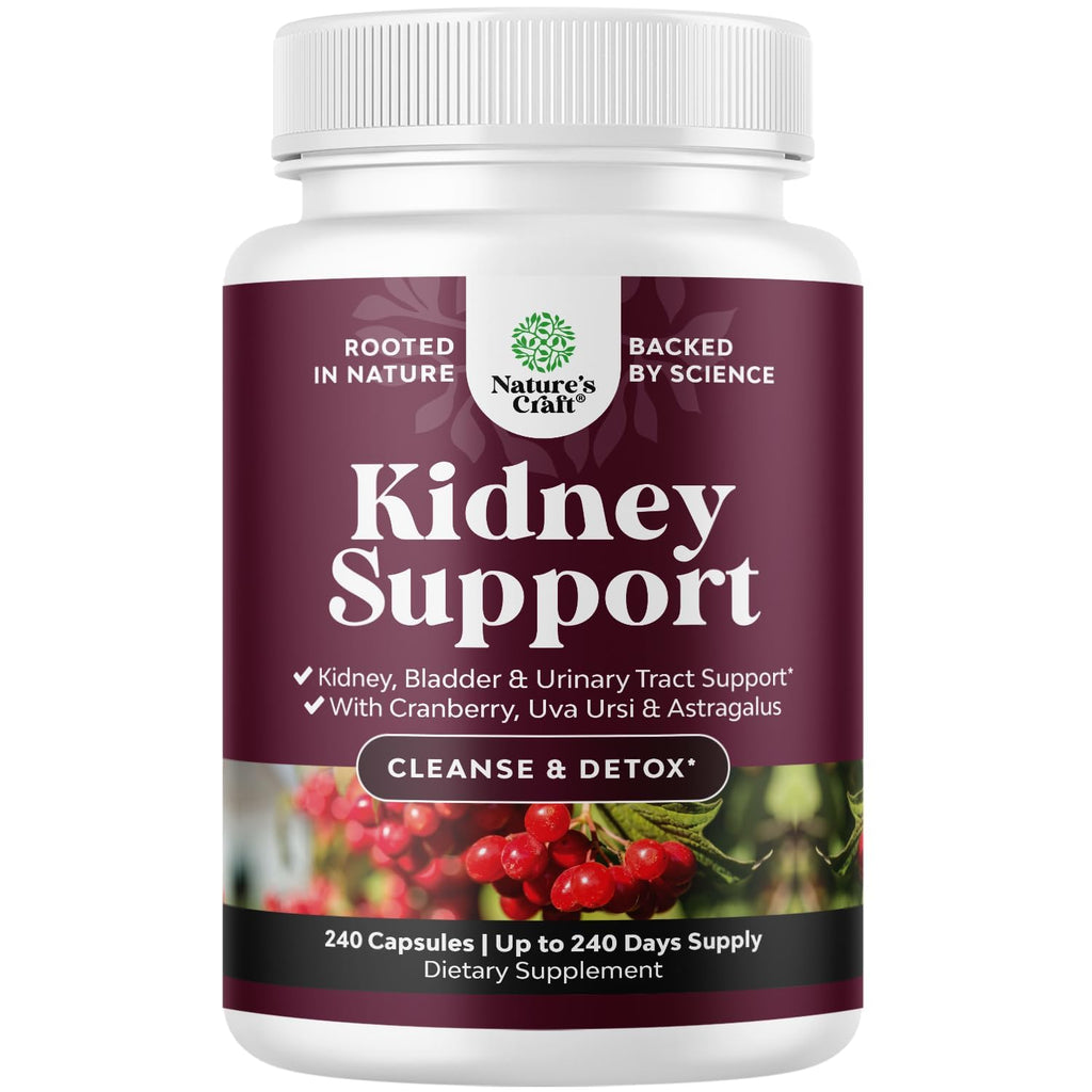 Advanced Kidney Cleanse Support - Cranberry Extract Capsules - 60 Count | Kidney Support Supplement - Uva Ursi, Stinging Nettle Leaf & Astragalus for Kidney Health - Urinary Tract Health Support