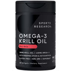 Sports Research® Antarctic Omega-3 Krill Oil 1000mg, 60 Softgels | Double Strength Superba® Krill with EPA & DHA, Choline, Phospholipids & Astaxanthin - MSC Certified Sustainable · Non-GMO