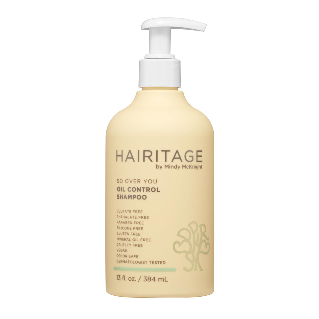 Hairitage Oil Control Clarifying Hair & Scalp Shampoo Removes Buildup, Moisturizing, Lightweight, with Aloe Vera, Probiotics, Papaya, Sulfate Free & Color Safe, Vegan - 13 Fl Oz