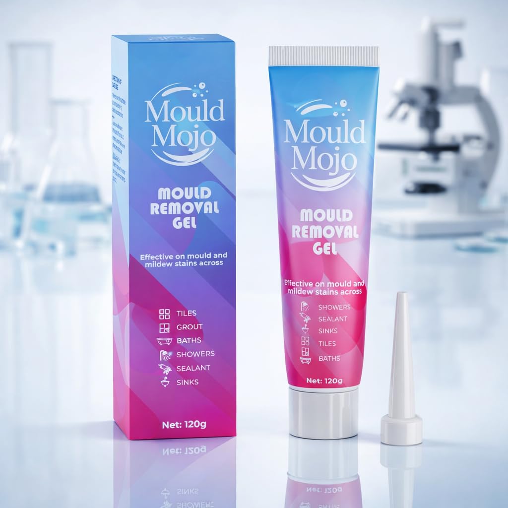Mold & Mildew Cleaning Gel – No Scrub Deep Clean Treatment for Grout, Shower Caulk, Tiles & Washing Machine Seals – 120g