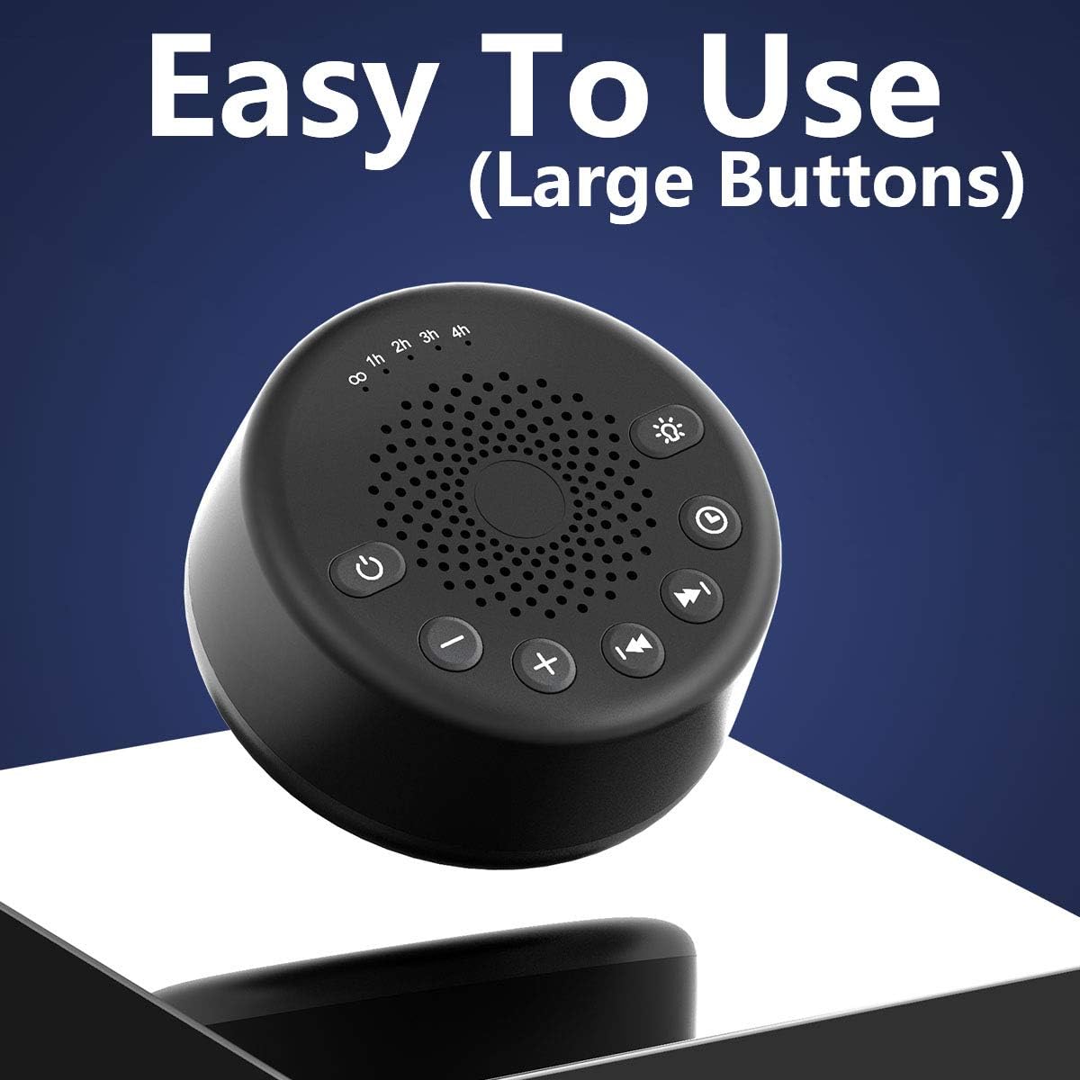 Buy now Easysleep Sound White Noise Machine with 25 Soothing Sounds and Memory Function 32 Levels of Volume and 5 Sleep Timer Powered by AC or USB for Sleeping Relaxation (Black-No Light) at indiglob india
