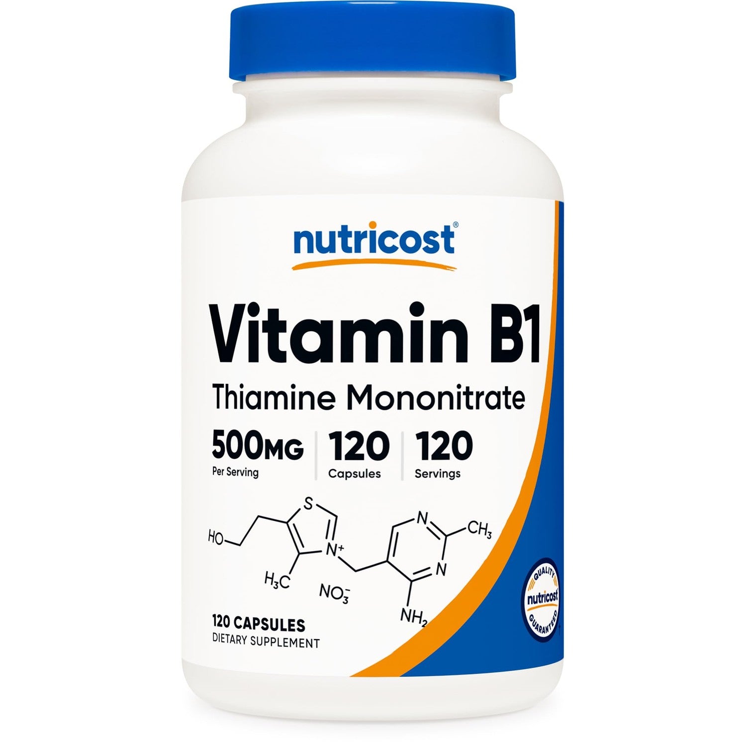 Nutricost Vitamin B1 (Thiamin) 500mg, 120 Capsules (2 Bottles)