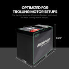 Newport 12V50Ah Deep Cycle Heavy-Duty Marine Battery, Lightweight & Sealed AGM, Trolling Motor Compatible
