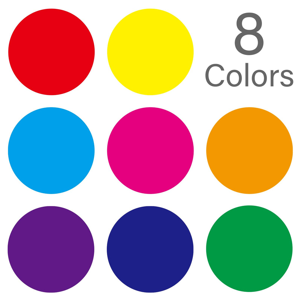 Colored Dot Stickers, 8 Color Coding Labels, 3/4" Round, 4000 Circle Labels