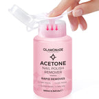 Glamonade Acetone Nail Polish Remover: Gel Polish Remover for Removal of Quick Dry Nail Polish/Gel Polish/Glitter Polish/Nail Tips | Aloe Vera Scent with Easy Push-Down Pump(6.34 Fl Oz)