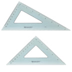Westcott Triangular Scale Ruler Set, 30/60- and 45/90-Degrees, Back-to-School, School Supplies, Classroom Supplies, 2-Pack