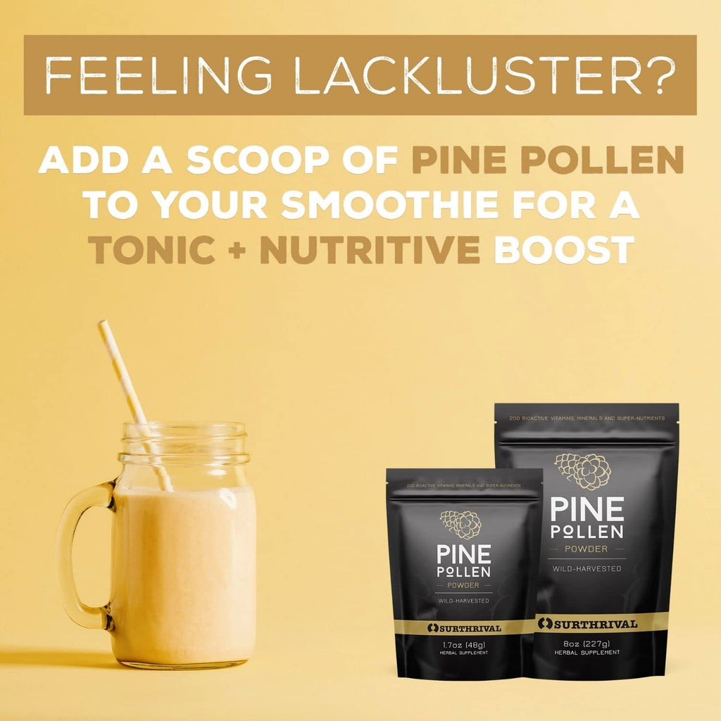 Buy now Surthrival: Pine Pollen Powder (48g), Wild Harvested, Energy & Endurance Restoration at indiglob india