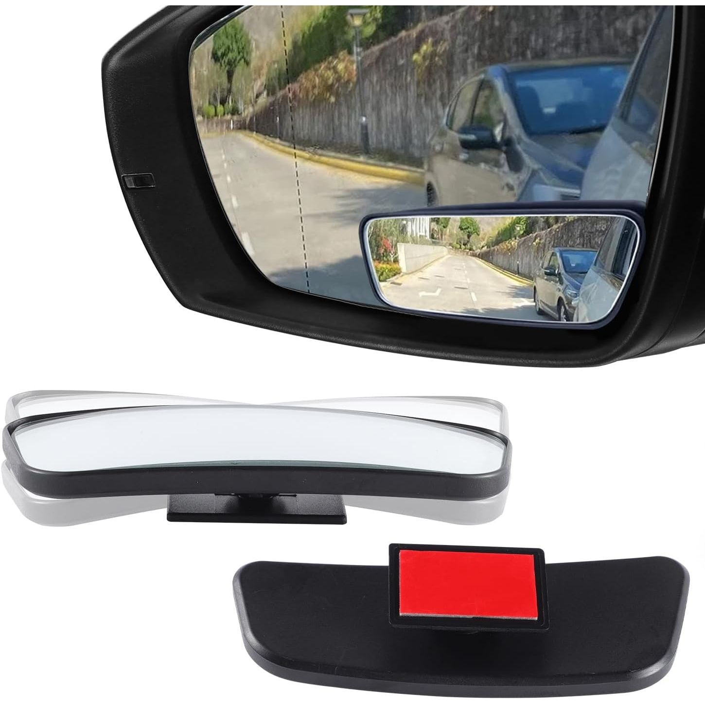Buy now LivTee Blind Spot Mirror, Rectangular Shaped HD Glass Frameless Convex Rear View Mirror with wide angle Adjustable Stick for Cars SUV and Trucks, Pack of 2 Framed at indiglob india