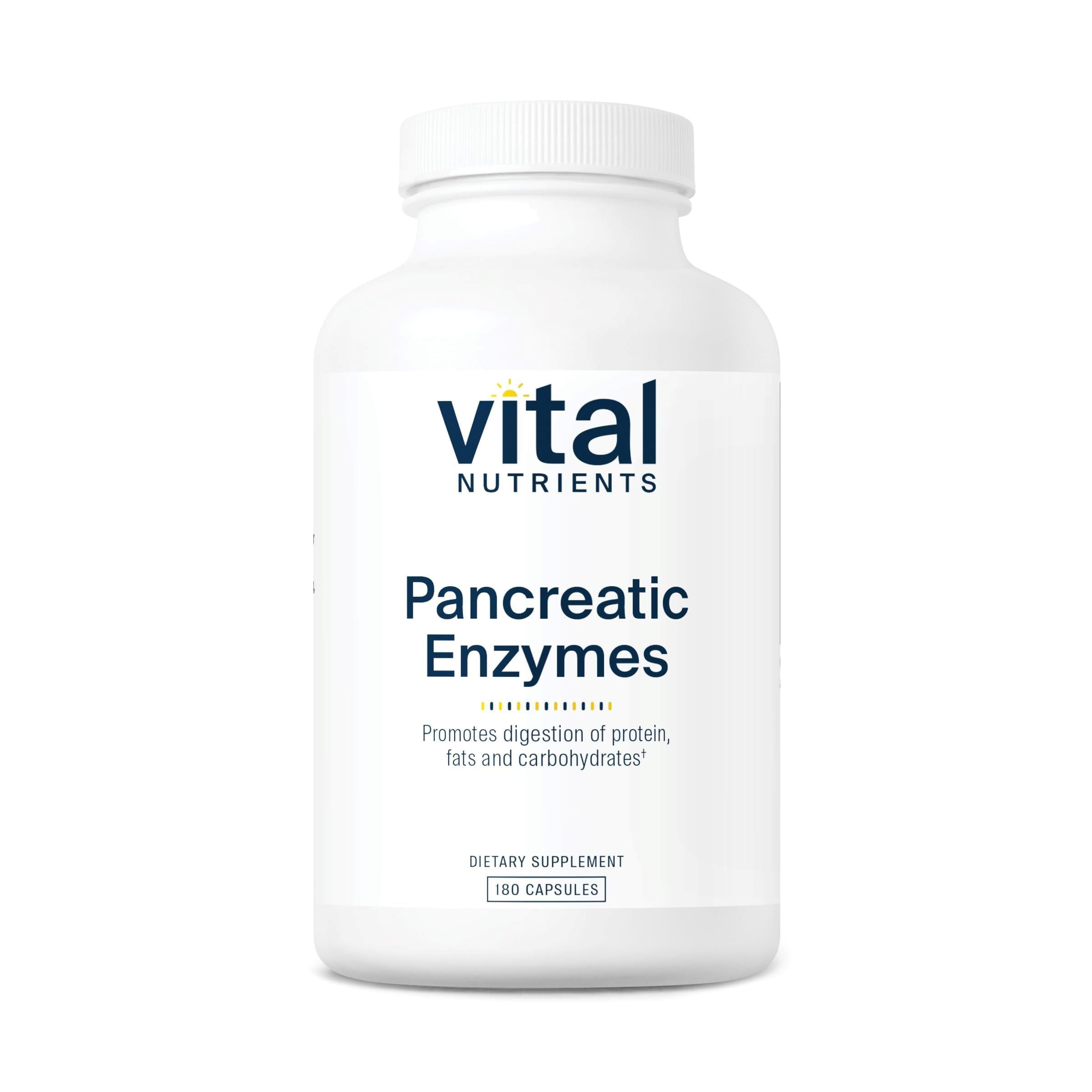 Vital Nutrients Pancreatic Enzymes 1000mg (Full Strength) - Pancreatin Digestion Supplement with Protease, Amylase & Lipase - Digestive Enzymes - Gluten, Dairy, and Soy Free - 90 Capsules