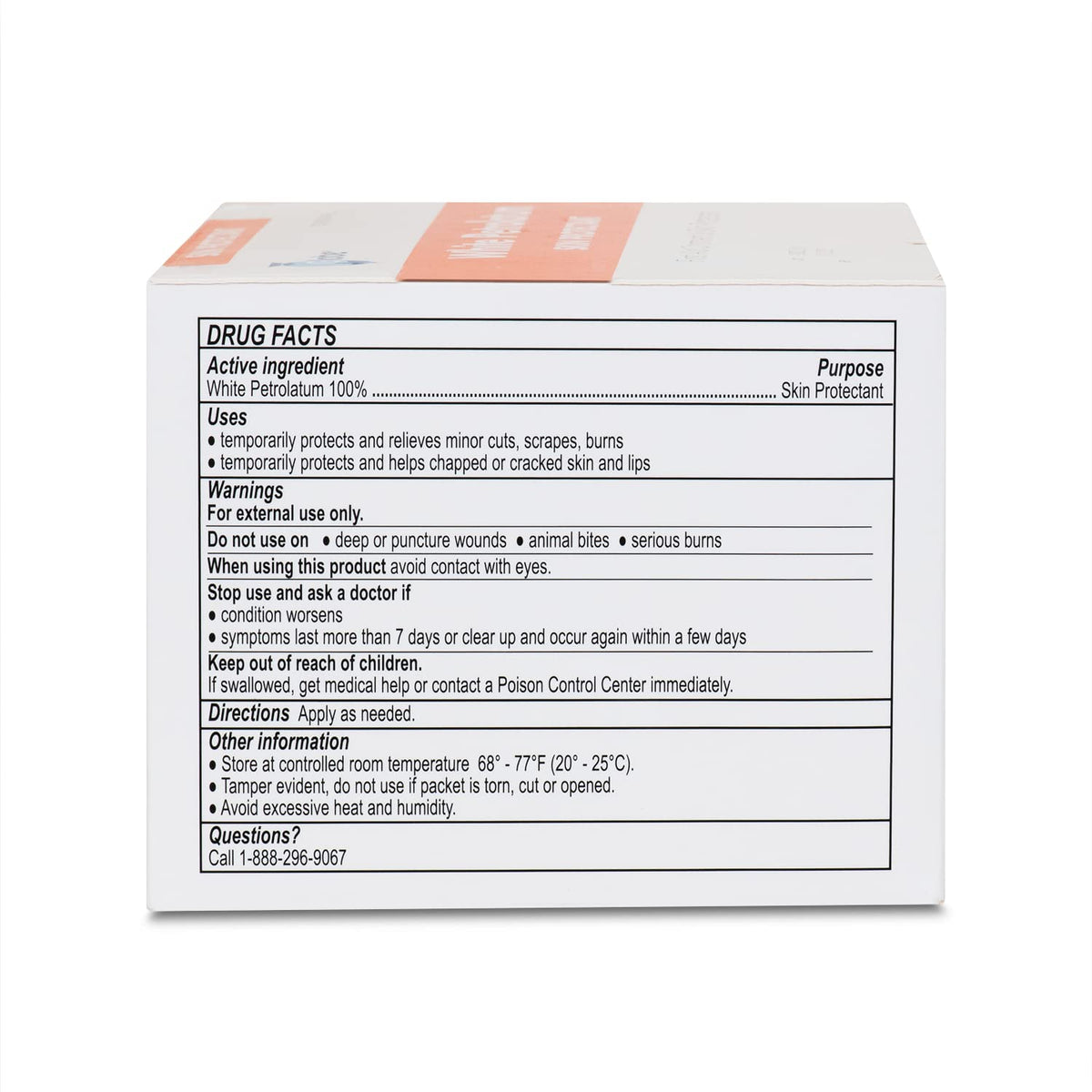 Globe White Petrolatum Jelly, 144 Pack, Skin Protectant, 5 g Packets