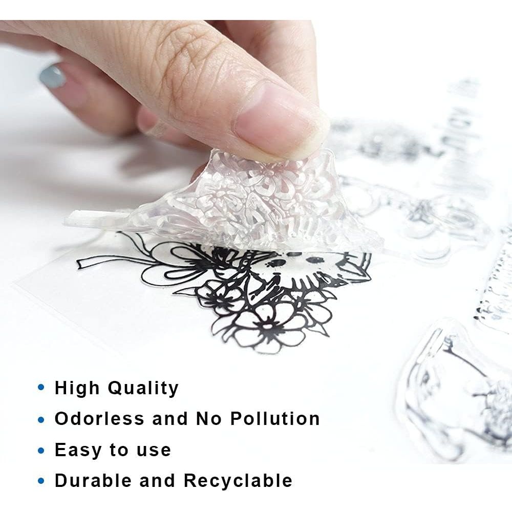 Buy now Door Bike Tree Scenery Clear Stamps for Card Making and Photo Album Decorations, Blessing Words Transparent Rubber Stamps Seal for DIY Scrapbooking at indiglob india