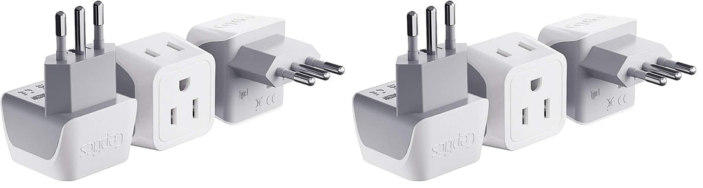 Buy now Ceptics Schuko Germany, France Plug Adapter, Dual Input - Ultra Compact Light Weight - Usa to Russia, South Korea Travel Adaptor Plug - Type E/F (3 Pack) at indiglob india