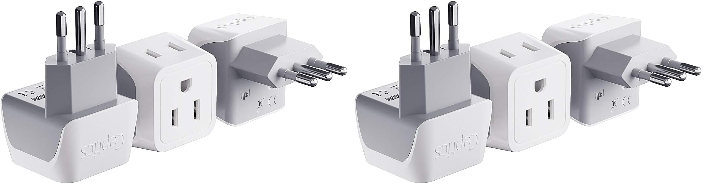 Buy now Ceptics Schuko Germany, France Plug Adapter, Dual Input - Ultra Compact Light Weight - Usa to Russia, South Korea Travel Adaptor Plug - Type E/F (3 Pack) at indiglob india