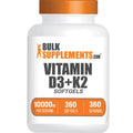 BulkSupplements.com Vitamin D3 + K2 10000 IU Softgels - K2 D3 Vitamin Supplement, for Immune Health - Gluten Free, 1 Softgel per Serving, 360 Count (Pack of 1)