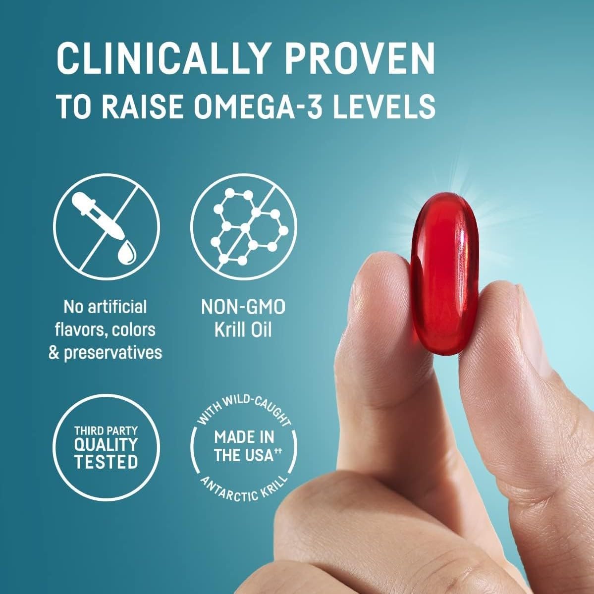 Kori Krill Oil Omega 3 Supplement, Antarctic Krill Oil with Superior Absorption vs Fish Oil, 1200mg Softgels,EPA & DHA, 30 Softgels