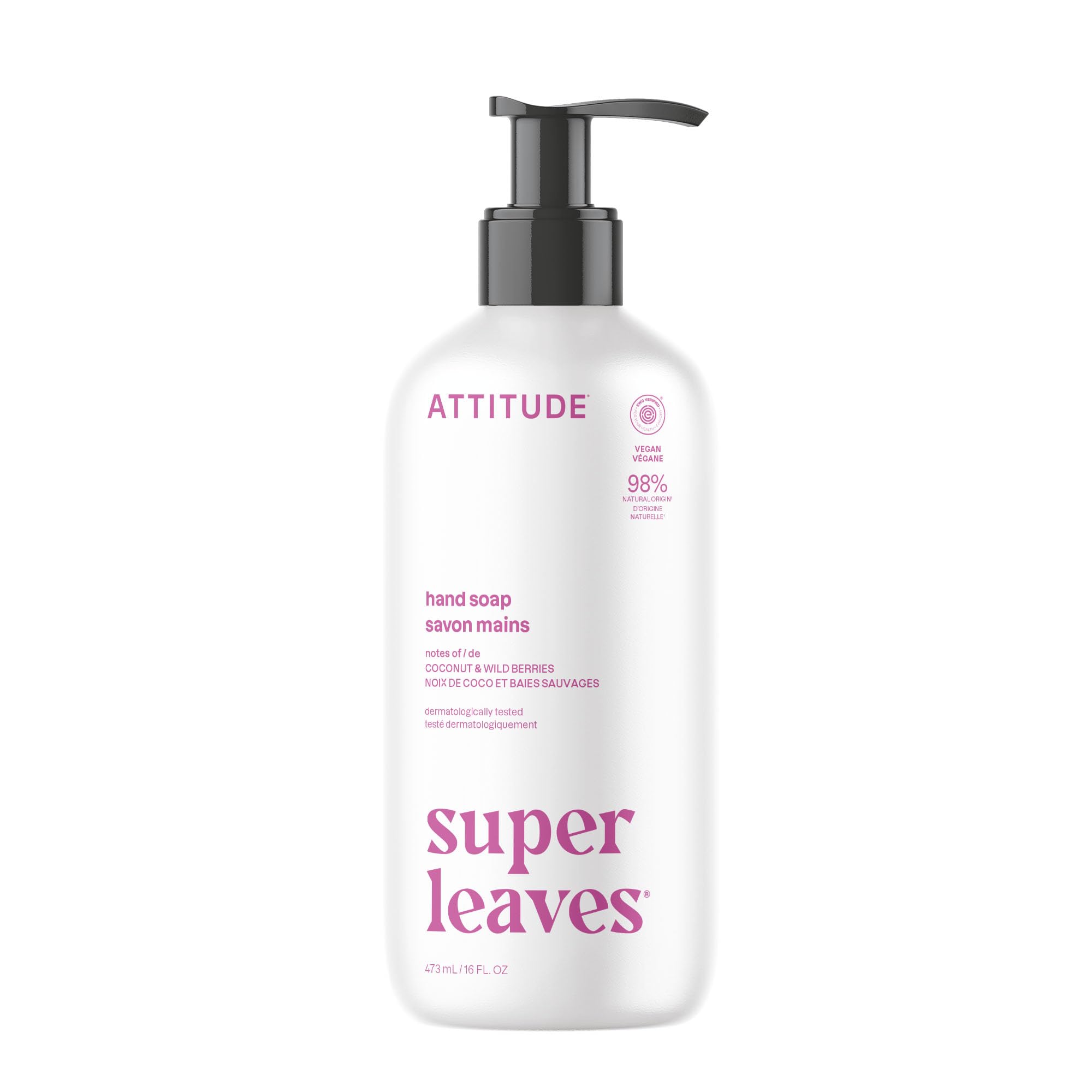 Buy now ATTITUDE Liquid Hand Soap, EWG Verified, Plant and Mineral-Based, Vegan Personal Care Products, Coconut & Wild Berries Scent, 16 Fl Oz Coconut & Wild Berries 16 Fl Oz (Pack of 1) at indiglob india