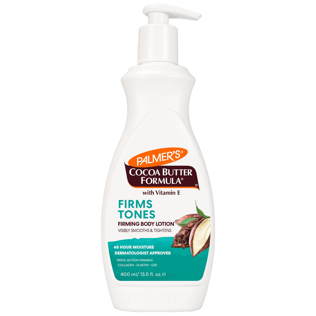 Palmer's Firming Body Lotion, Cocoa Butter Formula, Pump Bottle (13.5 Oz) | Toning & Tightening Cream with Triple Action Firming Q10, Collagen & Elastin for Smoother, Less Dimpled Skin, 48hr Moisture