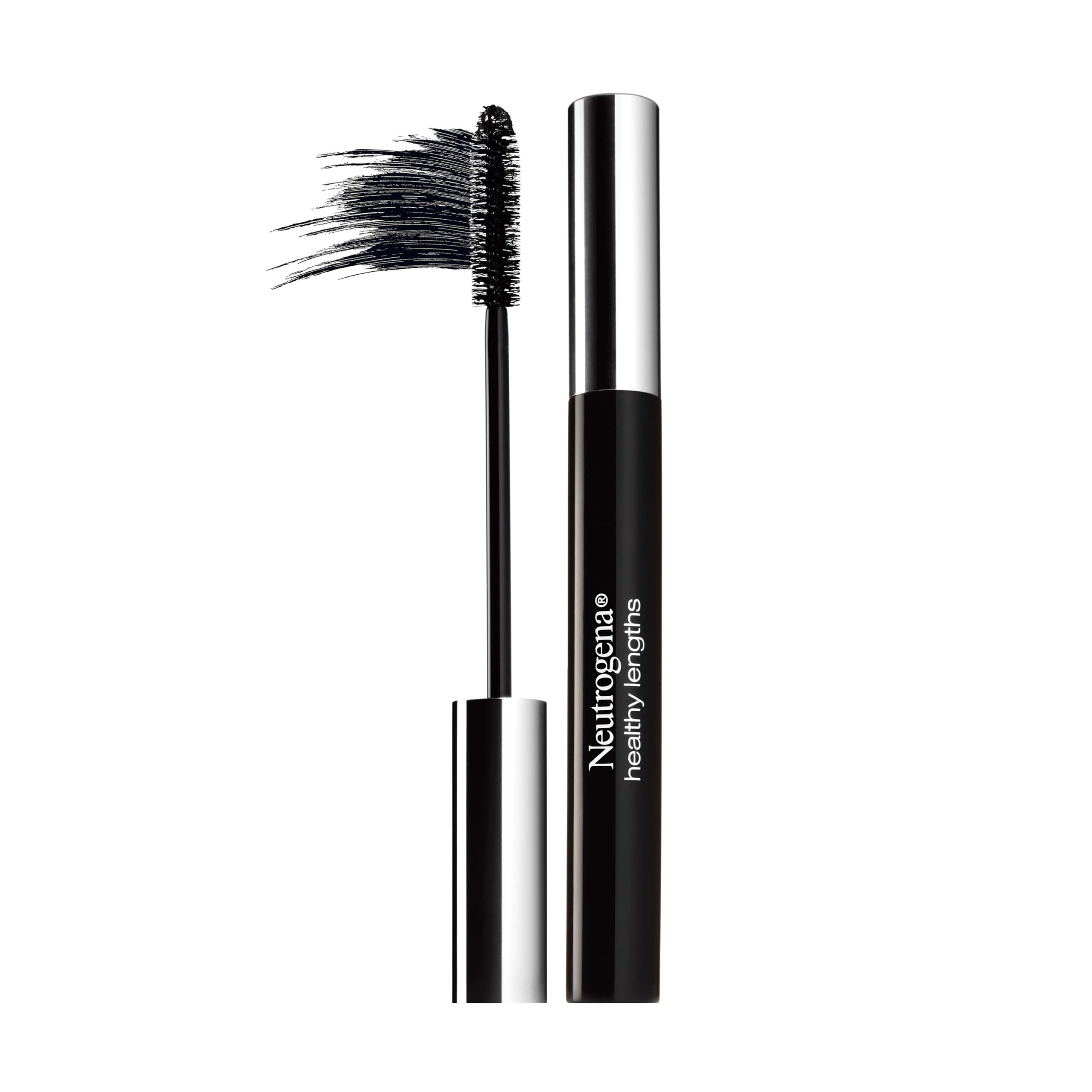 Neutrogena Healthy Lengths Mascara Black 02, 0.21 oz | Strengthens, Lengthens, Helps Lashes Grow, Vitamin E, Olive Oil Formula, No Clumping or Flaking