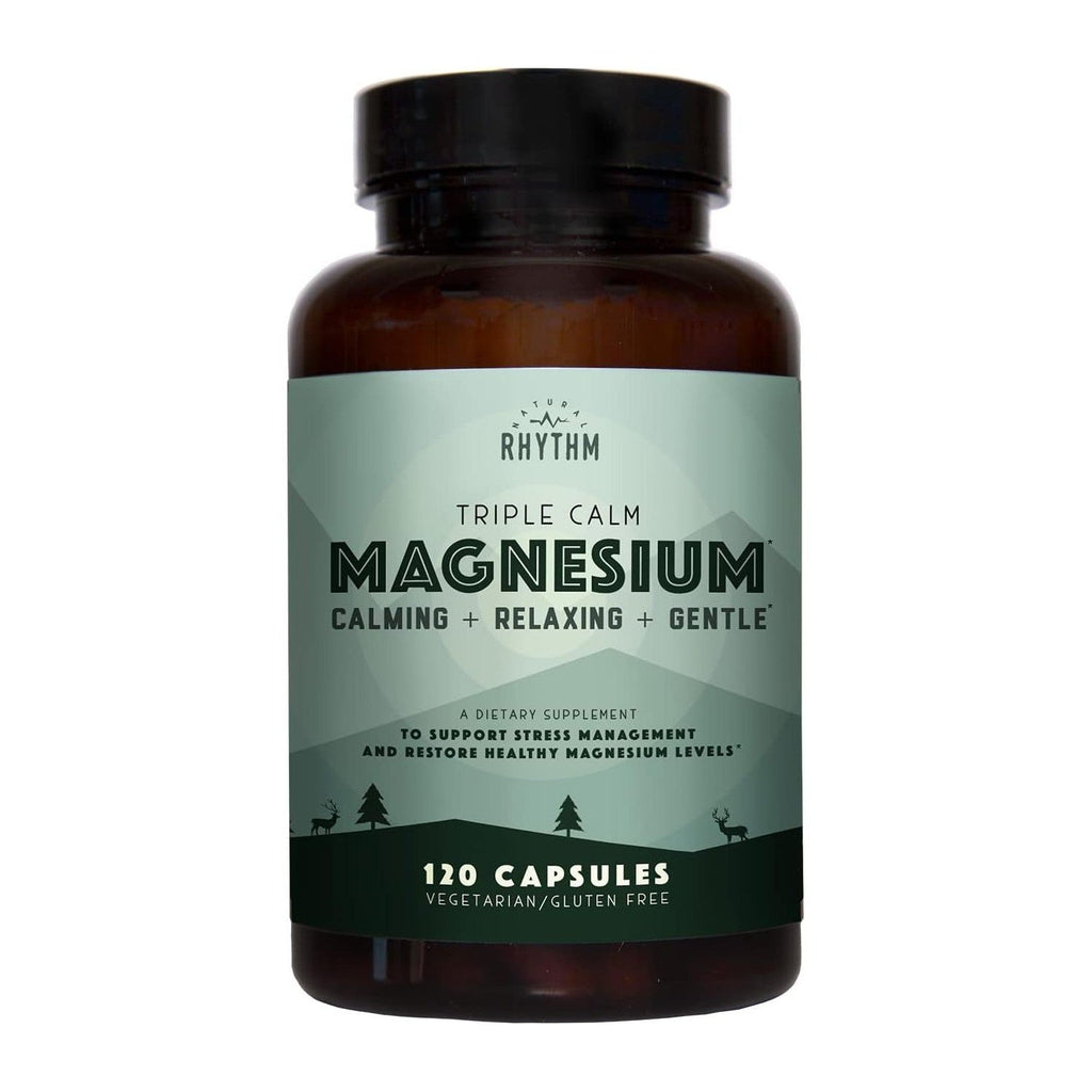 Buy now Natural Rhythm Triple Calm Magnesium 150 mg - 120 Capsules â€“ Magnesium Complex Compound Supplement with Magnesium Glycinate, Malate, and Taurate. Calming Blend for Promoting Rest and Relaxation. 120 Count (Pack of 1) Natural at indiglob india