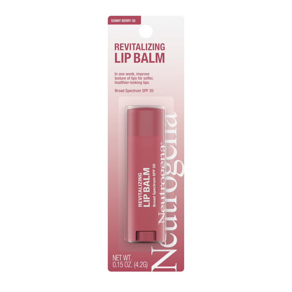 Buy now Neutrogena Revitalizing Tinted Lip Balm Broad Spectrum SPF 20 Sunscreen, Moisturizing Lip Balm with a Sheer Tint for Softer, Smoother, Healthier-Looking Lips, Sheer Sunny Berry 30, .15 oz at indiglob india