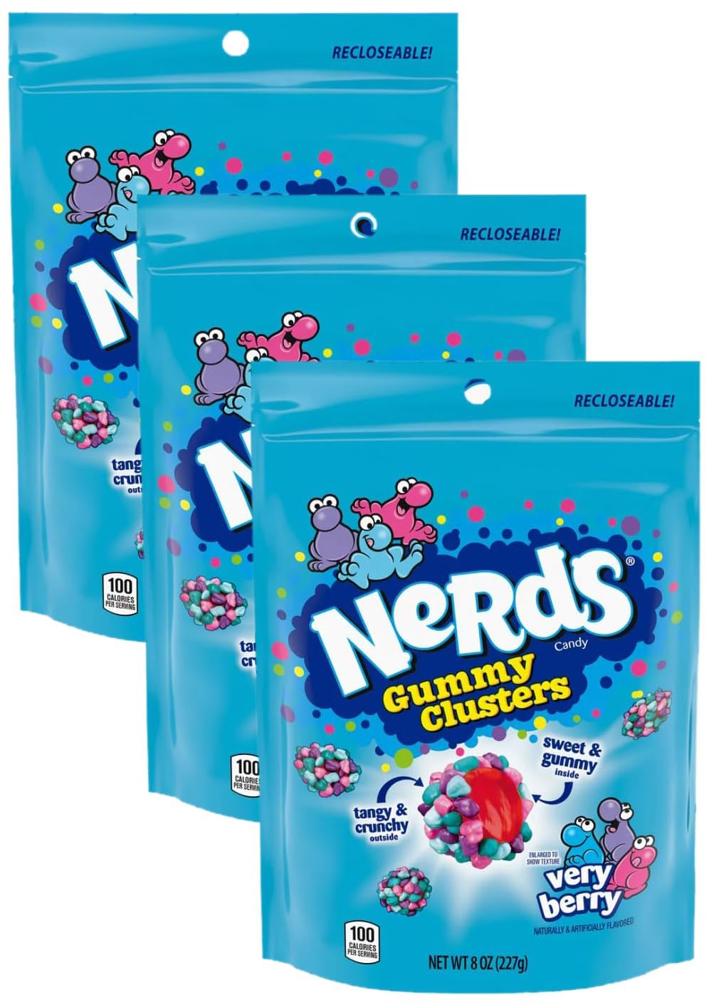 Buy now NERDS Gummy Clusters Candy, Rainbow, Crunchy and Gummy, 8 oz at indiglob india