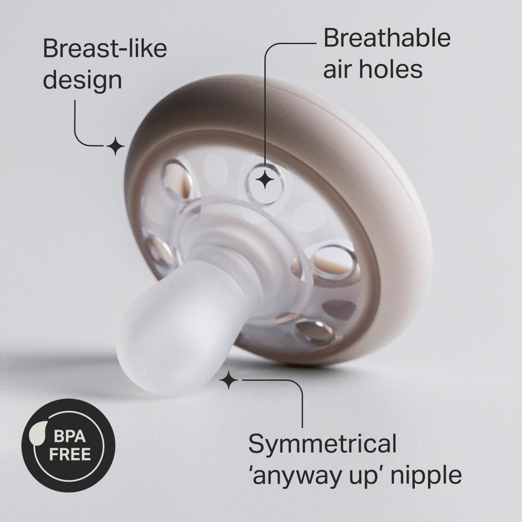 Buy now Tommee Tippee Breast-Like Pacifier, 0-6 Months, Symmetrical Design, Natural Breast-Like Baglet, BPA-Free Binkies, Pastel/Blue/Black, Pack of 4 at indiglob india