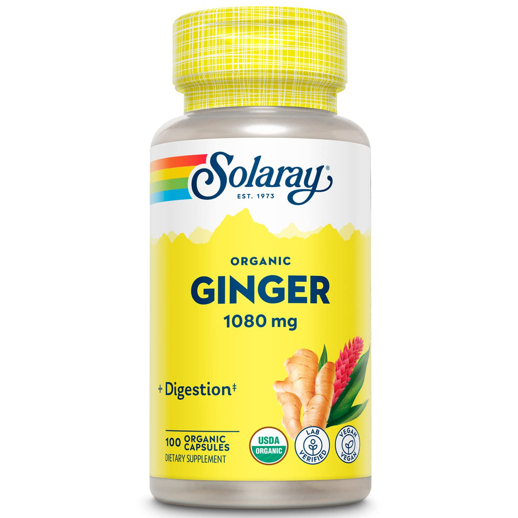 SOLARAY Organic Ginger Root 540 mg, 100 VegCaps