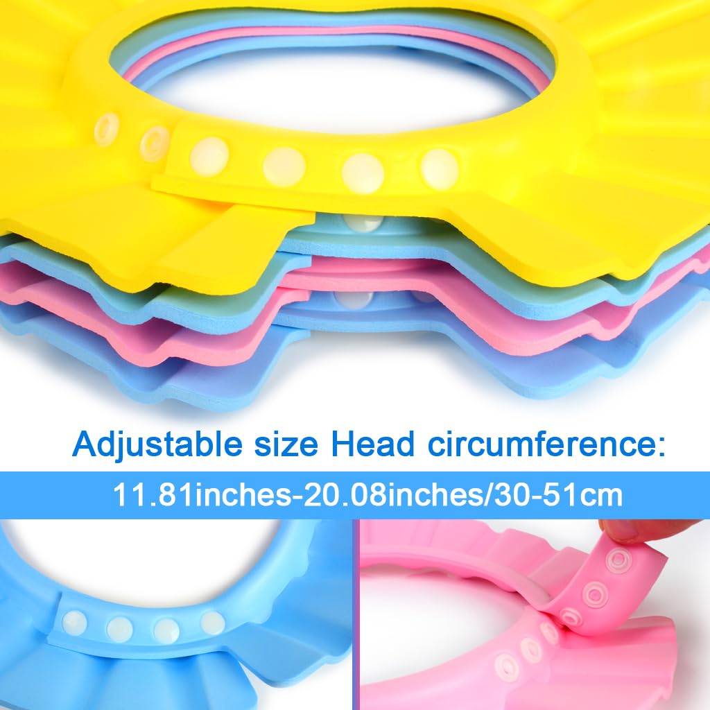 EWIN(R) 4pcs Soft Adjustable Baby Kids Children Shampoo Bath Bathing Shower Cap Hat Wash Hair Shield Hat