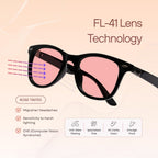 BRADDELL FL-41 Rose & FL-60 Wayfarer Blue Light Glasses for Migraine Light Sensitivity, Fluorescent LED Lighting & Concussion (MEDIUM LARGE)