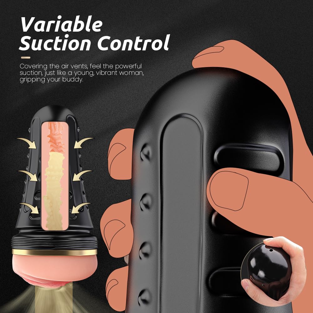Male Masturbator, Kingdemer Sex Toys Realistic Pocket Pussy Vagina Textured with 7.5in Depth Lifelike Soft and Flesh Texture, Penis Training Masturbators Light Sex Machine Toy for Men