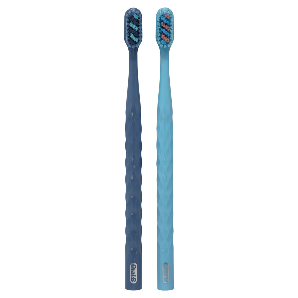 Buy now Oral-B Brilliance Premium Whitening Toothbrush with Plaque Eraser, Medium, Sky Blue and Gray, 2 Count at indiglob india