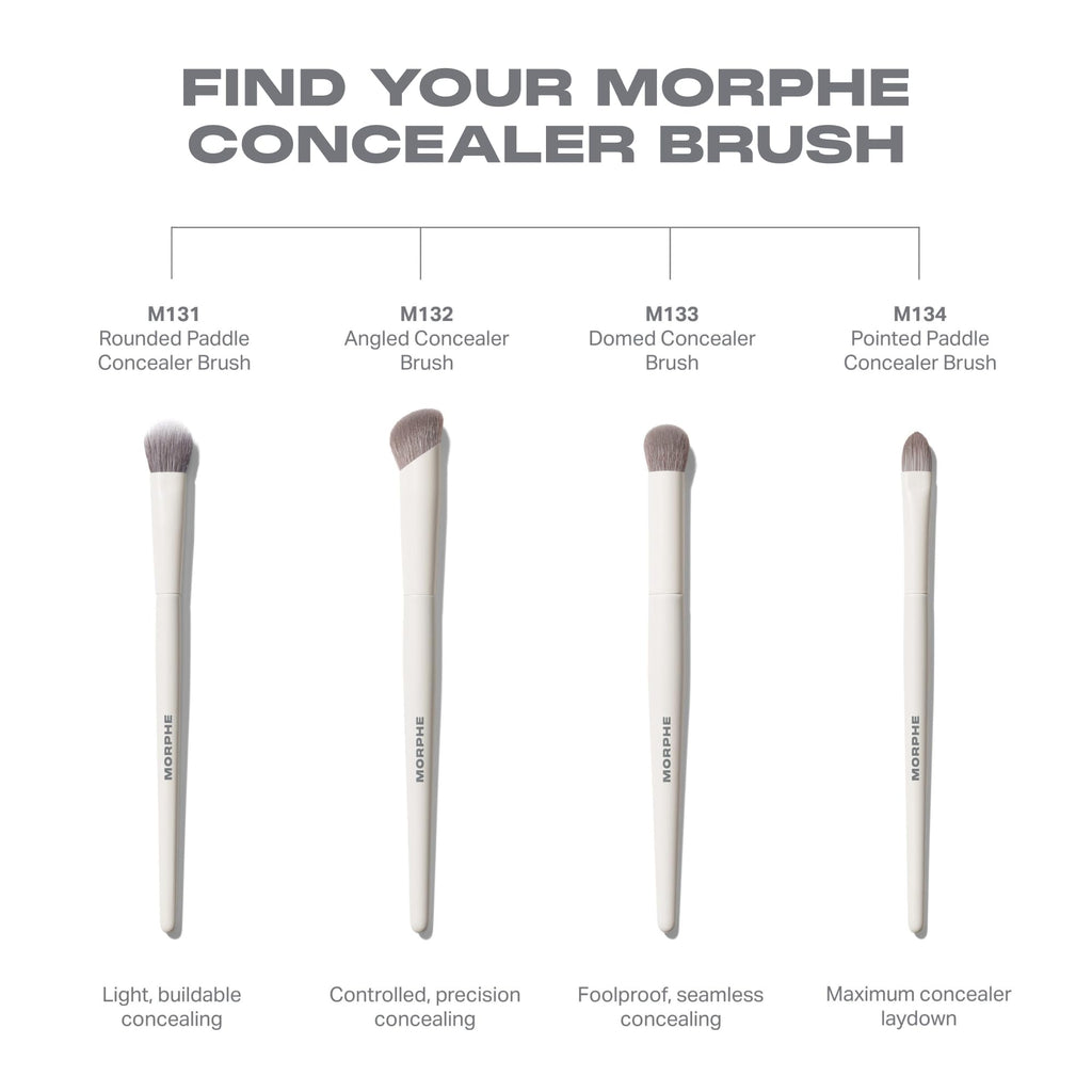 Morphe M133 Domed Concealer Brush - Small Makeup Brushes for Seamless Blending - Dense Under Eye Concealer Brush for Cream and Liquid Application