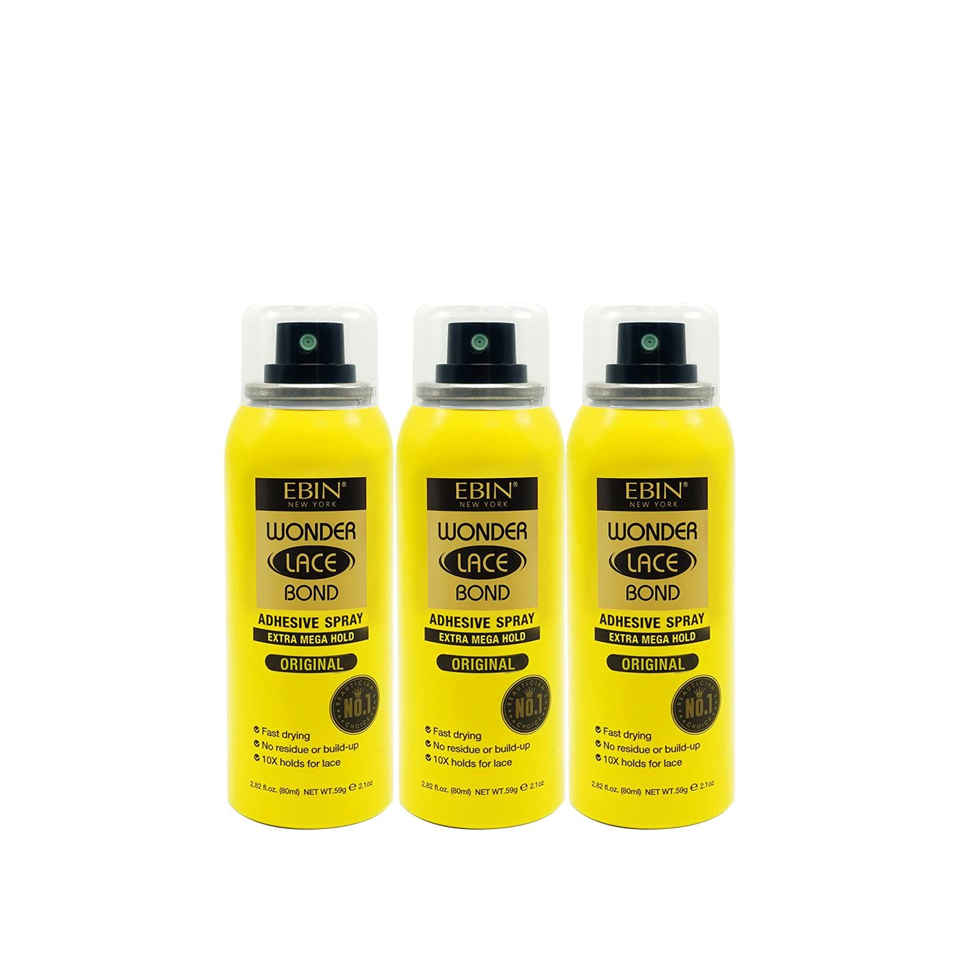 Buy now EBIN NEW YORK Wonder Lace Bond Adhesive Spay (Original 2.7oz / 80ml) - 3pack at indiglob india
