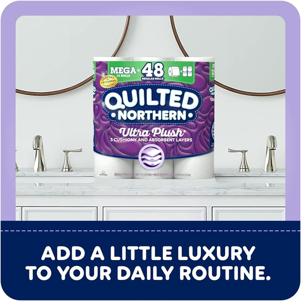 Buy now Quilted Northern Ultra Plush Toilet Paper, 32 Mega Rolls = 128 Regular Rolls, 3-Ply Bath Tissue (Packaging May Vary), 8 Count (Pack of 4) at indiglob india