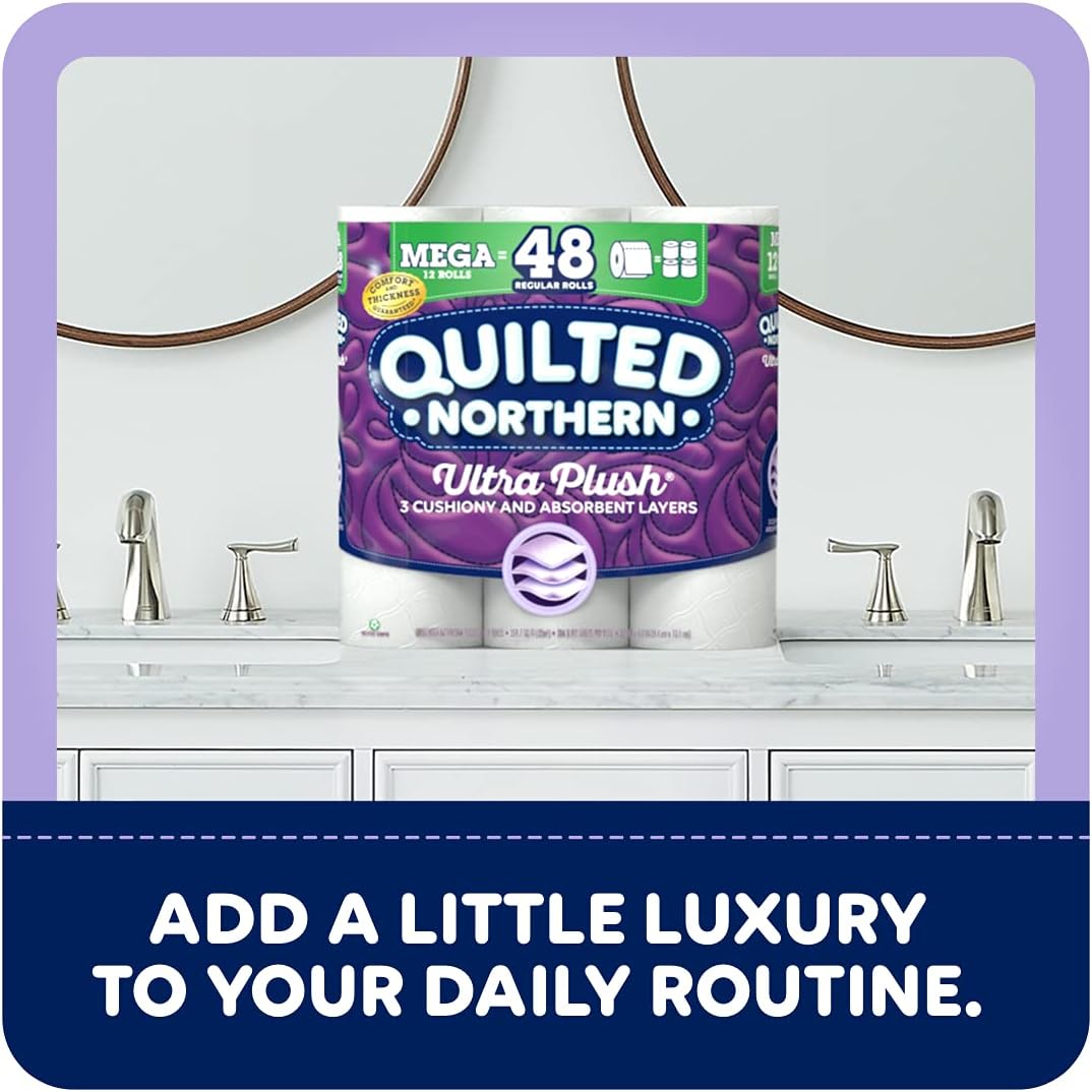 Buy now Quilted Northern Ultra Plush Toilet Paper, 32 Mega Rolls = 128 Regular Rolls, 3-Ply Bath Tissue (Packaging May Vary), 8 Count (Pack of 4) at indiglob india
