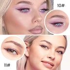 Two models showcasing Kaely Gel Eyeliner in shades 10# and 11#. Verified by CuratCart for quality assurance.