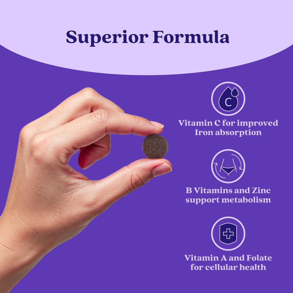 BeLive Iron Gummies, Multivitamin Supplement, Blood Oxygen Support, 120 Ct | With Vitamin C, B Complex, Folate, and Zinc for Women, Men & Kids for Growth and Development, Grape Flavor