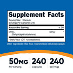 Nutricost DHEA 50mg, 240 Capsules, Gluten Free, Soy Free Supplement | GMO-Free