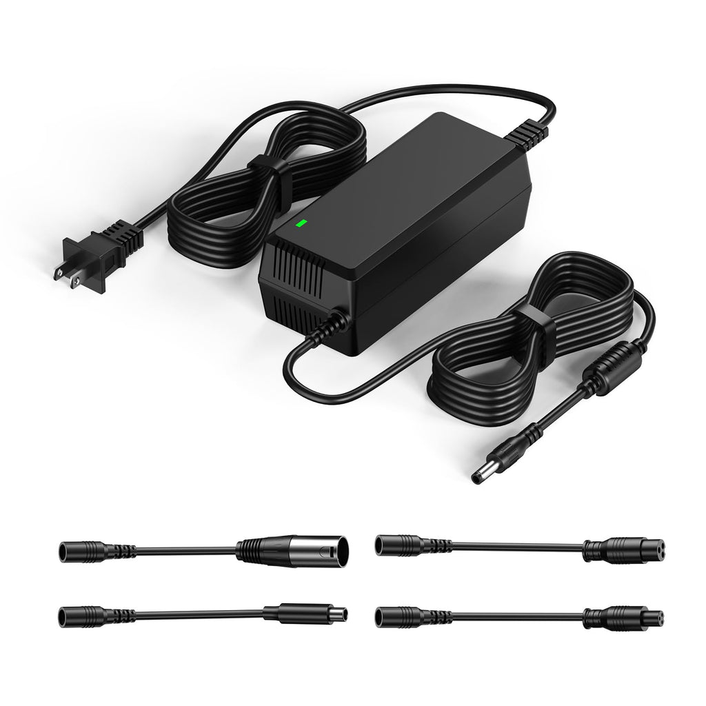 WUKUR 54.6V 2A Electric Scooter Charger 5 Connectors for 48V Lithium Batteries Compatible with Lectric XP 2.0/3.0, for Ecotric City/Beach, for Evercross H5/H7 Ebike, 8.2ft, SGS Safe Ebike Charger