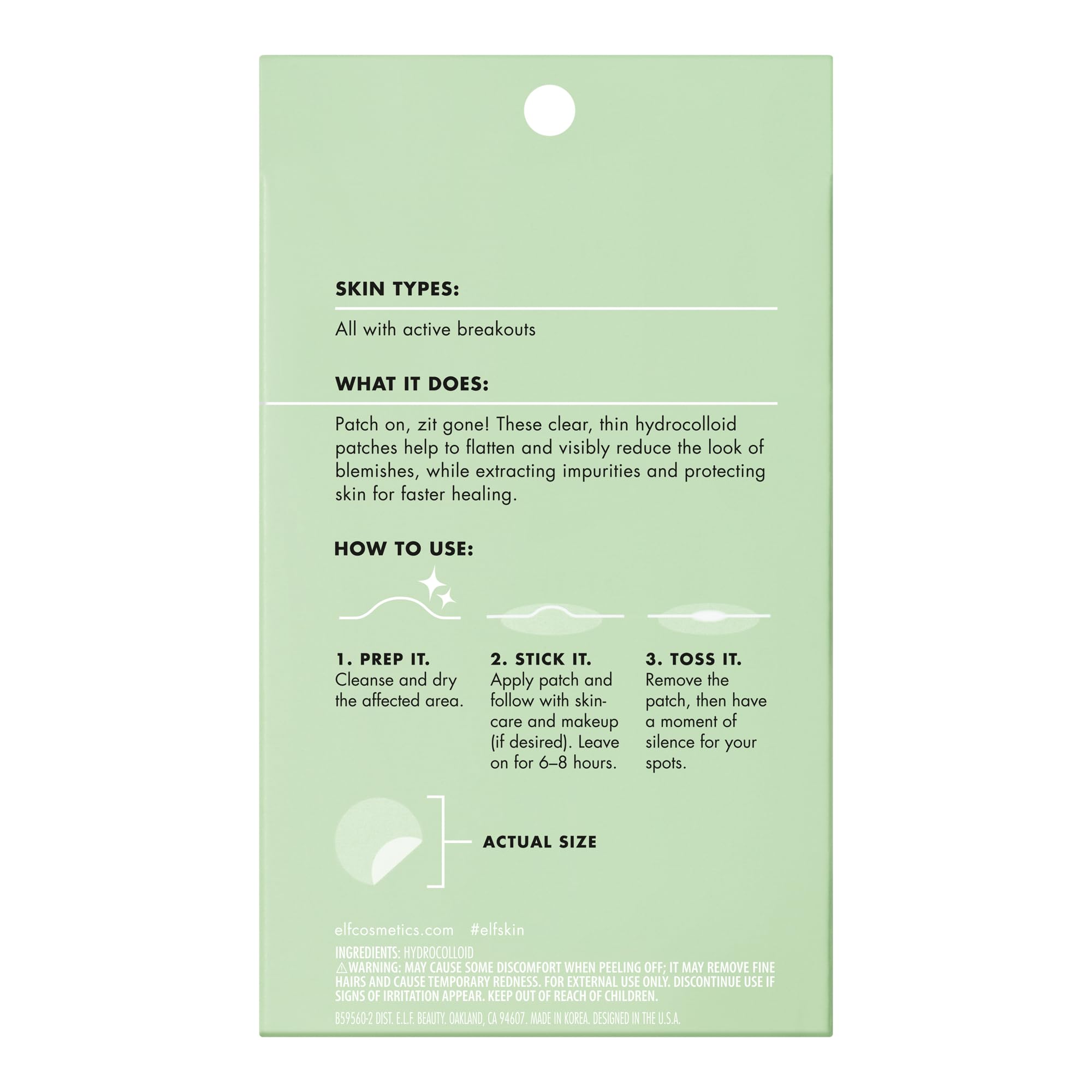 Buy now e.l.f. SKIN Blemish Breakthrough Stick It To Zits Pimple Patches, Helps Reduce The Look of Blemishes & Heal, Vegan & Cruelty-free, 36 Patches at indiglob india