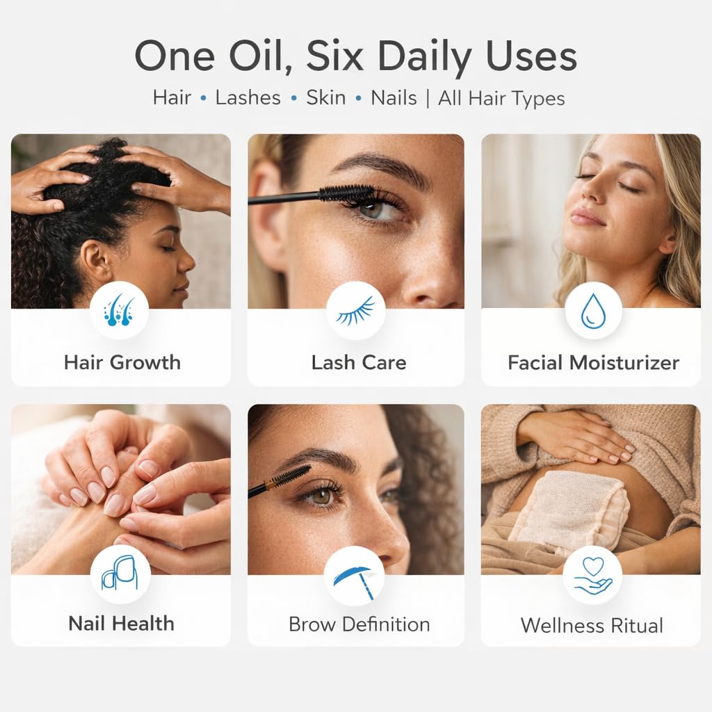 USDA Organic Castor Oil, 100% Pure Cold-Pressed Hexane-Free, 16 Oz | For Hair Growth, Stomach, Fuller Lashes & Brows, Skin Nourishment – Ricinoleic Fatty Acids, Unrefined, Glass Bottle with Pump