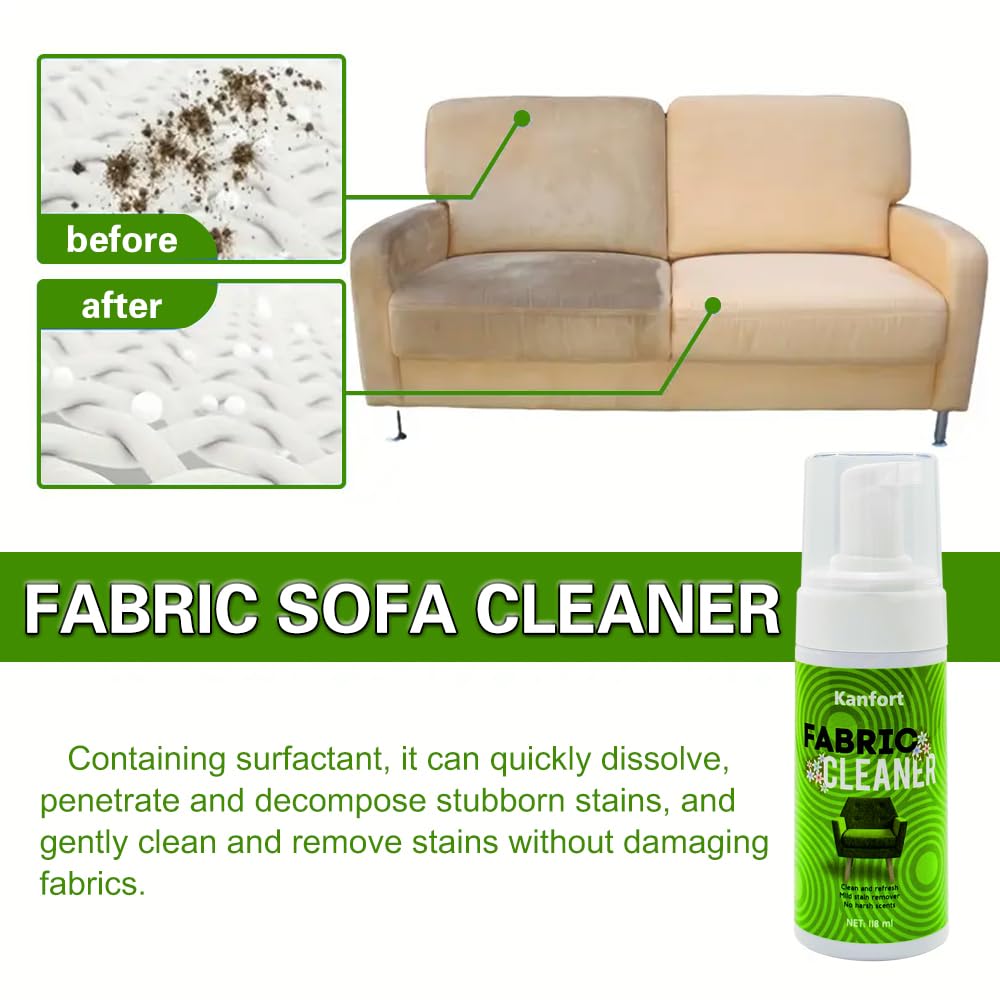 Upholstery Dry Cleaning Foam – No-Rinse Fabric Cleaner for Sofas, Couches & Car Seats, Quickly Lifts Stains & Dirt, Safe for Households with Kids & Pets, Easy-to-Use for Fresh & Spotless Furniture