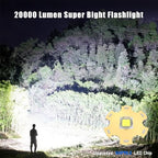 Buy now Goreit Super Bright LED Flashlight - 30W Output for 20000 Lumens & 3937ft Beam, USB-C Rechargeable with 12H Runtime, IP67 Waterproof Powerful Handheld Linternas for Home, Camping, Hiking, Emergency at indiglob india