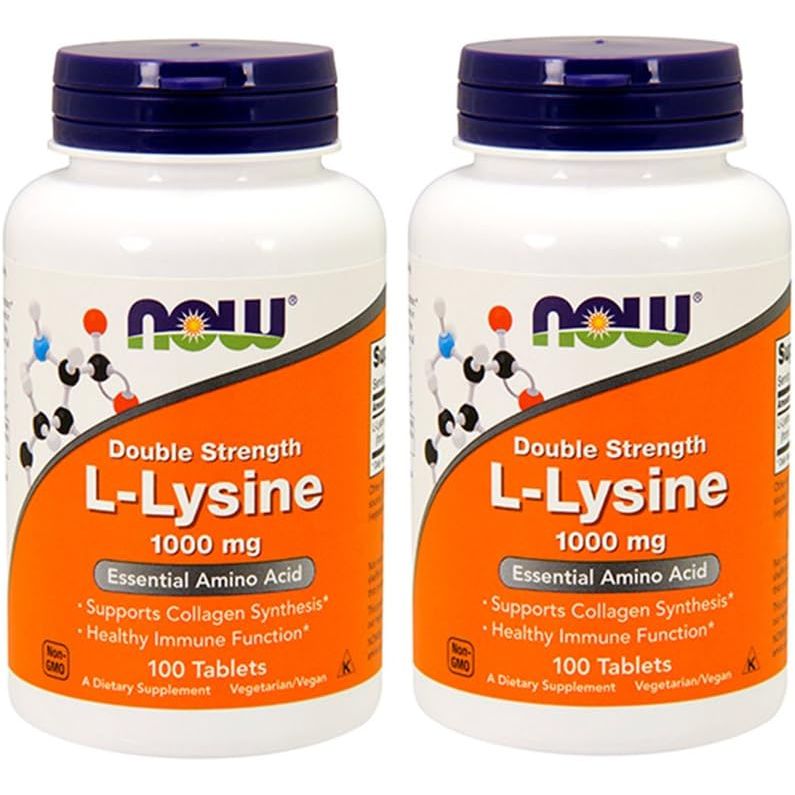 Buy now NOW Foods Supplements, (L-Lysine Hydrochloride) 1,000 mg, Double Strength, Amino Acid, 100 Tablets 100 Count (Pack of 2) L-Lysine at indiglob india