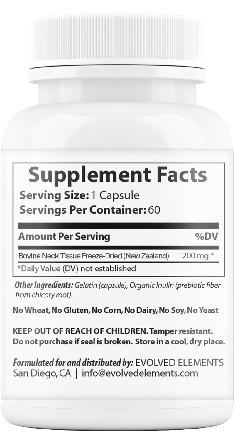 Thyroid – Raw Grass-Fed Desiccated – New Zealand Sourced - Energy & Metabolism Support – Non-GMO, 60 Capsules