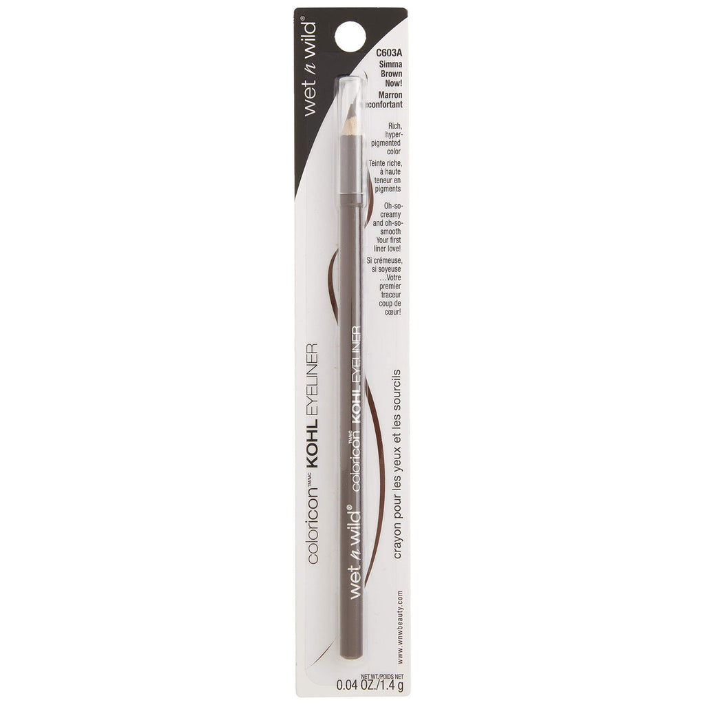 wet n wild Color Icon Kohl Eyeliner Pencil, Rich Hyper-Pigmented Color, Smooth Creamy Application, Long-Wearing Matte Finish Versatility, Cruelty-Free - Simma Brown Now! (Packaged)