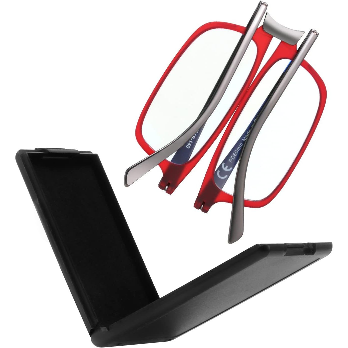 Buy now SKYOAK Evolved Folding Reading Glasses For Women Men Blue Light Blocking Anti UV Eyestrain Foldable Portable Compact Readers with Flat Hard Case Pocket Computer glasses 1.5 BLACK Full Size-red 2.0 x at indiglob india