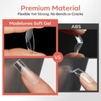 Modelones Short Almond Nail Tips, 360pcs of premium soft gel, flexible yet strong. Verified by CuratCart for quality.