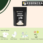 Borax Powder 5lb by Essencea Pure Bulk Ingredients | Can be used as Multi-Purpose Cleaner | Bulk Bag (80 Ounces)
